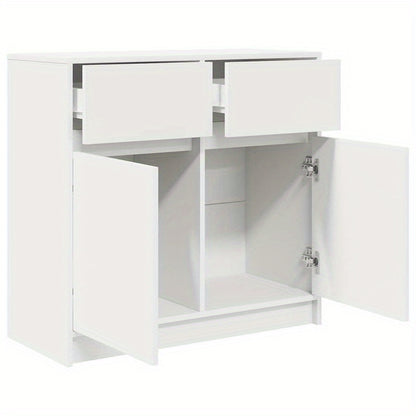 Sideboard with Drawer 80X34X76 Cm Particle Board White. Sideboards Provide Ample Storage Space to Keep Your Room Tidy And Organized, While Being Both Functional And Attractive.
