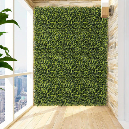 12pcs UV-Protected Artificial Boxwood Wall Panels, 50x50cm - Lush Green Faux Hedge for Privacy & Decor, Cut-to-Size, Waterproof & Maintenance-Free, Includes Cable Tie Pack & User Manual, Indoor Greenery Decor | Lush Green Wal
