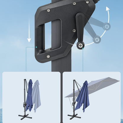 Parasol – Tuinparasol – Terrasparasol – Zweefparasol – Verstelbaar – UPF 50+ – Stevig Stalen Frame