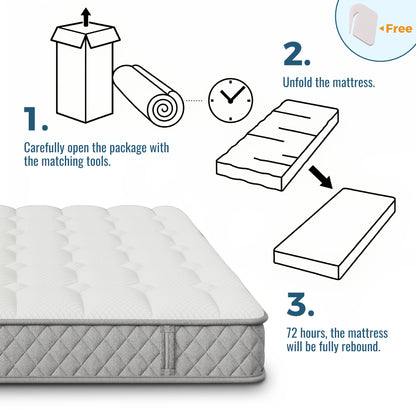Orthopedic Cold Foam Mattress 90x200cm, Mattress with 7-zone Pocket Spring Core, Firmness Level H3 (medium Firm), 20cm High, 4 Handles + Vacuum Packaging, Extra Firm Mattress, Queen Size Mattress Plush, Plush Mattress, Hard M