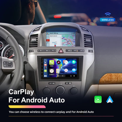 Android Autoradio – Multimedia Systeem – Touchscreen Navigatie – Bluetooth Audio – Draadloze CarPlay & Android Auto – 7 Inch Scherm – GPS Navigatie Met WiFi – Stuurwielbediening + Achteruitrijcamera & 2GB RAM 64GB ROM