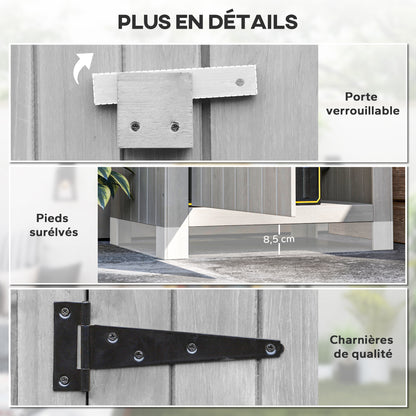 Houten Tuinhuis – Tuinkast – Tuinschuur – Berging – Opberghuis – Weerbestendig – 3 Planken – Grijs – Compact 77,5x54,2x179,5 cm