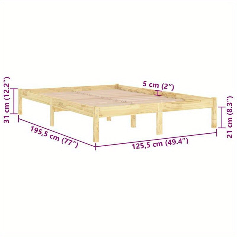Eenpersoonsbed – Bedframe – Small Double Bed – Opbergbed – Bed Met Laden – 120x190 cm – Stevige Structuur – Eenvoudig Montage – Bruin
