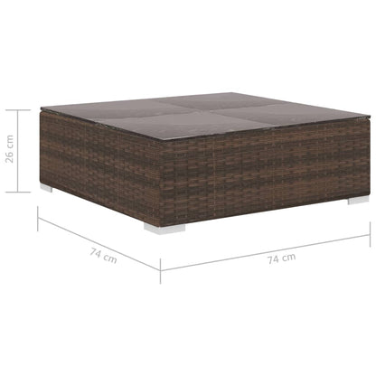 Loungekussen – Tuinkussen – Zitkussen – Rugkussen – Palletkussen – 12-delig – Polyester – 6 cm Dikte – Weerbestendig Polyester - Bruin