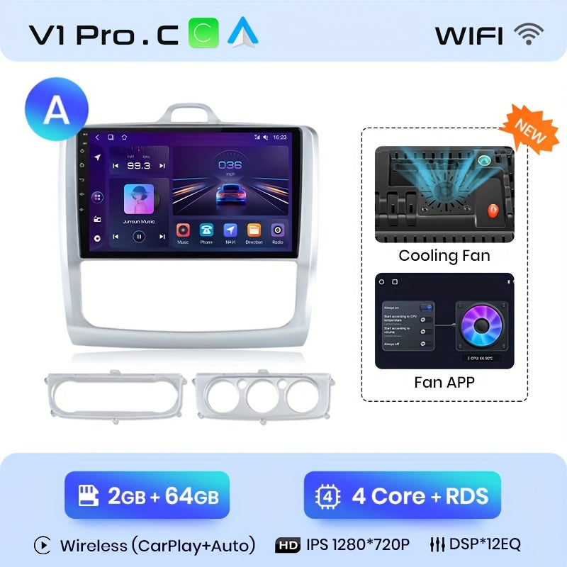 Multifunctionele WiFi Car Player – Multimedia Speler – Auto Radio – Navigatiesysteem – 2-DIN Touchscreen – 9 Inch IPS Scherm – Android Auto Ondersteuning – Ingebouwde GPS Navigatie