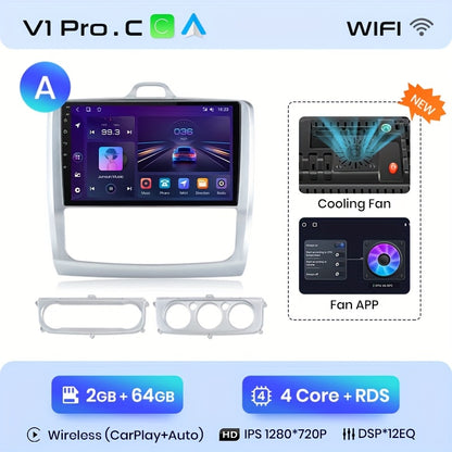 Multifunctionele WiFi Car Player – Multimedia Speler – Auto Radio – Navigatiesysteem – 2-DIN Touchscreen – 9 Inch IPS Scherm – Android Auto Ondersteuning – Ingebouwde GPS Navigatie