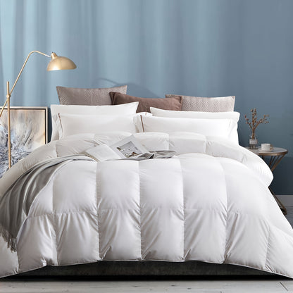 1pc Premium Down Duvet Filled With 90% Down And 10% Feather, Natural 100% Cotton Duvet Insert For All Seasons, Super Soft And Friendly To Skin, Bed Comforter Suitable For Home And Hotel (White, 135x200cm/155x220cm/ 200x200cm/