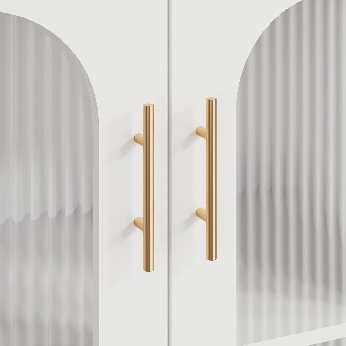Moderne Sideboard Kast – Opbergkast – Buffetkast – Dressoir – Accentkast – Wit – Hardhout en Metaal – Compact & Stevig