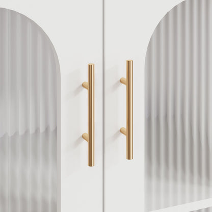 Moderne Sideboard Kast – Opbergkast – Buffetkast – Dressoir – Accentkast – Wit – Hardhout en Metaal – Compact & Stevig