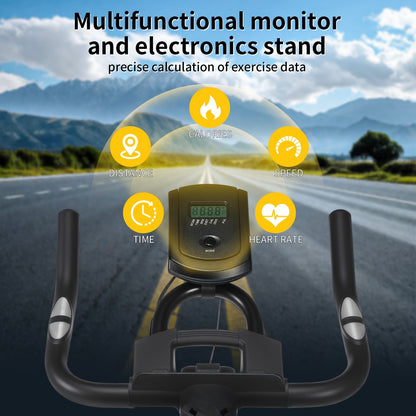 Hometrainer – Fitnessfiets – Indoorfiets – Spinningfiets – Fietstrainer – Magnetische Weerstand – Hartslagmeter – 6-Verstelbare Zitting en Stuur – Max 150 kg Belastbaar