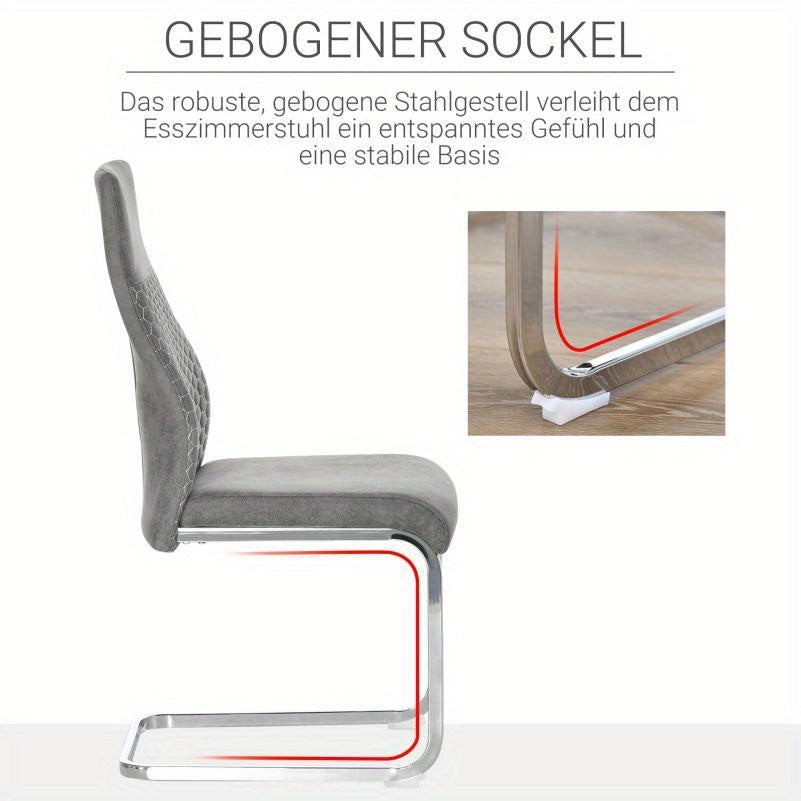 Velvet Eetkamerstoelen – Fluwelen Stoelen – Design Stoelen – Comfortabele Stoelen – Eetkamerstoelen Set Vier – Stevig Stalen Frame – Zachte Velvet Bekleding – 45x61x98 cm – Modern Design