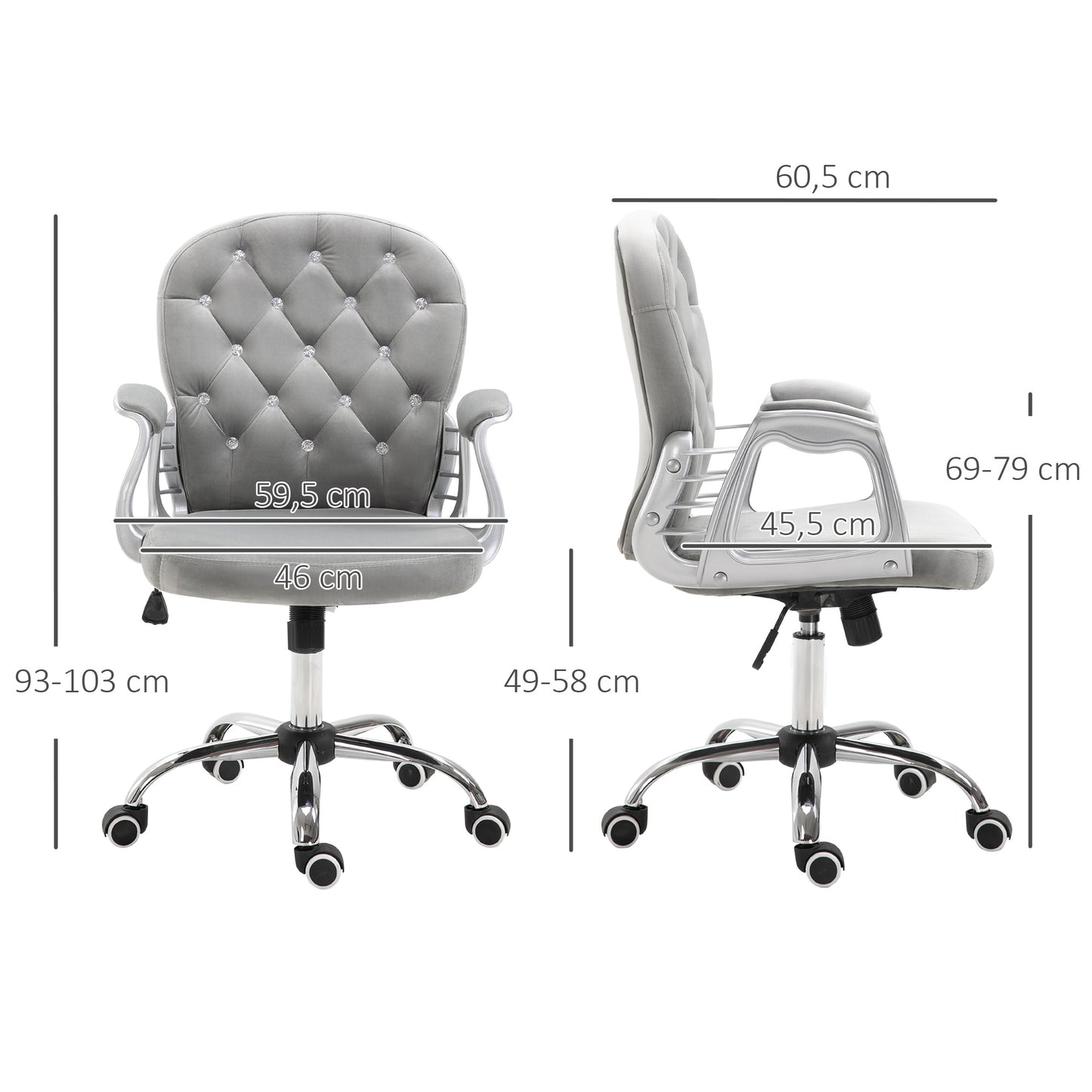Bureaustoel – Ergonomische Stoel – Office Chair – Draaistoel – Bureau Stoel – Roze PU Bekleding – Verstelbare Hoogte 95-105 cm – Max 120 kg Belastbaar