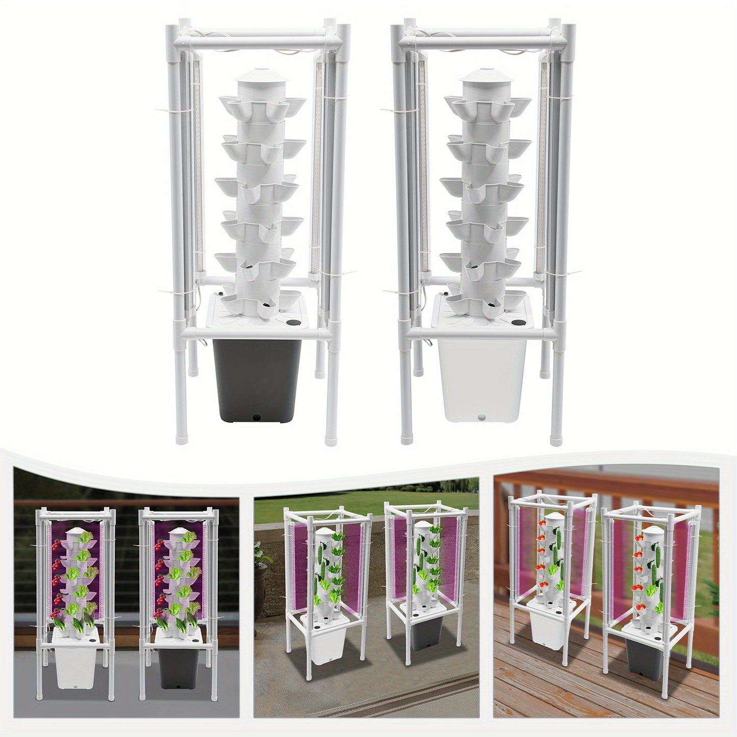 Hydroponische Plantenbak – Verticale Tuinieren – Hydrocultuur Toren – Moestuin Indoor – Kruidenbak – Ruimtebesparend Design – 6 Lagen Met 30 Plantplaatsen – Duurzaam Voedselveilig PP