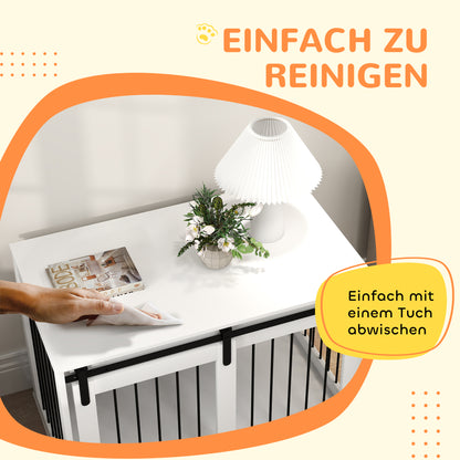 Hondenbench – Hondenkooi – Hondenhuis – Hondenhok – Benchbox – Spaanplaat En Staal – Schuifdeur Met Veiligheidsslot