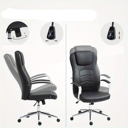 Bureaustoel – Office Chair – Draaistoel – Bureaustoel – Werkstoel – Verstelbaar – Kantelbaar – Memory Foam Zitting – Stabiel Metalen Frame – Zwart – Max 120 kg