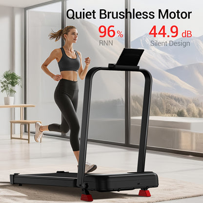 Loopband – Treadmill – Wandelloper – Joggingband – Fitnessapparaat – Inklapbaar Compact Model – 15% Verstelbare Helling & 2,5 PK Stille Motor – Zwart