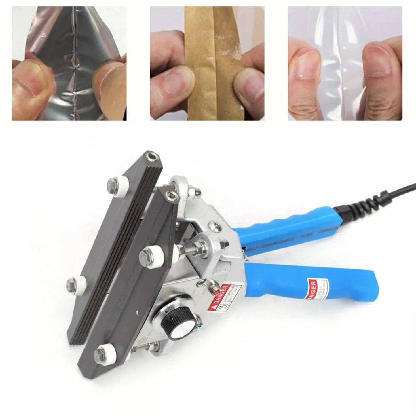 Goodslinesshop VonVVer Film Sealer Heat Sealer 200mm Heat Sealing Machine 10mm Seal Width Plastic Bags Sealing Hand Printing Sealing Machine Food Sealer [High-Quality Shop Now!], Bag Sealers, Bag Sealer Machine, Mini Heat Sea