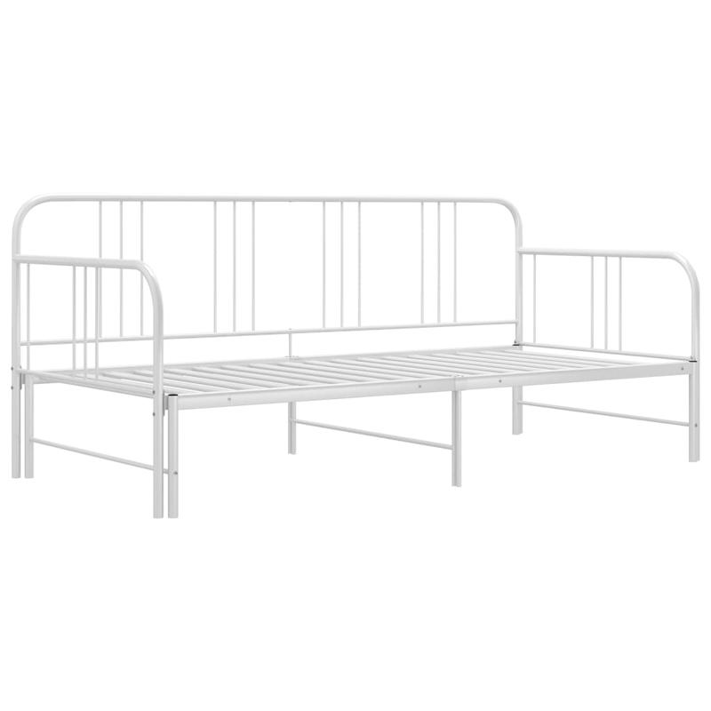 Bedbank – Slaapbank – Uitklapbed – Logeerbed – Sofa Bed – Inklapbaar Telescopisch Ontwerp – Stevig Wit Metalen Frame – 90x200 cm