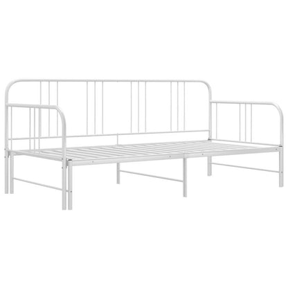 Bedbank – Slaapbank – Uitklapbed – Logeerbed – Sofa Bed – Inklapbaar Telescopisch Ontwerp – Stevig Wit Metalen Frame – 90x200 cm
