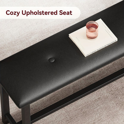 Eethoek – Eettafelset – Keukentafel – Tafel Met Banken – Bistroset – Compact En Ruimtebesparend – Zwarte Vintage Afwerking