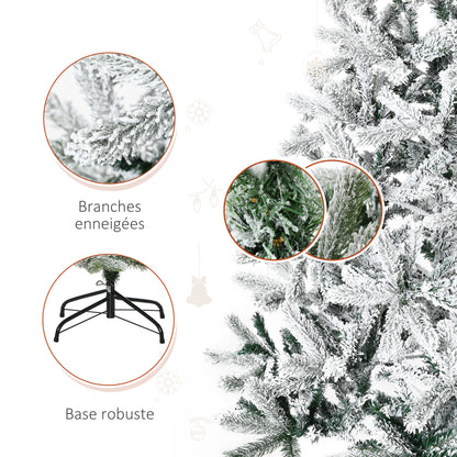 Kunstkerstboom – Nepboom – Sneeuwboom – Kerstboom Wit – Imitatie Nordmann – 180 Cm Hoog – 521 Sneeuwtakken