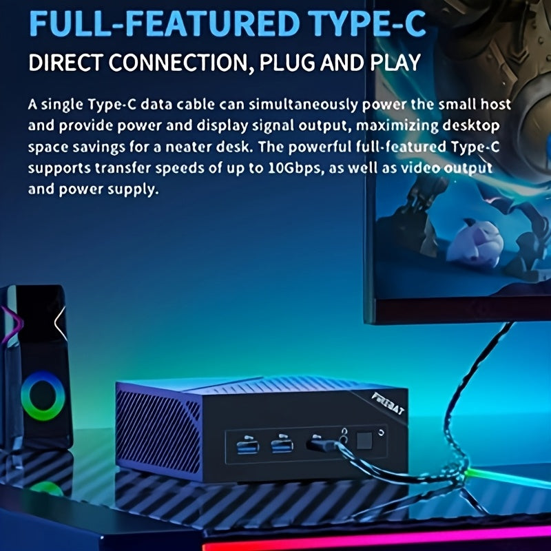 Mini Pc – Compact Desktop – Kleine Computer – Systeem Unit – Werkstation – AMD Ryzen 5 6600H 6-Core – 16GB DDR5 RAM & 512GB SSD – Drievoudige Beeldscherm Ondersteuning & Wi-Fi 6