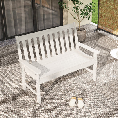 Tuinbank – Buitenbank – Parkbank – Houten Bank – Terrasbank – Weerbestendig HDPE – Comfortabele Zitting voor 2 Personen