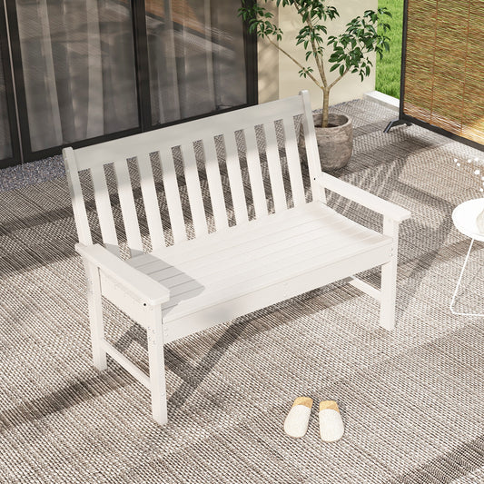 Tuinbank – Buitenbank – Parkbank – Houten Bank – Terrasbank – Weerbestendig HDPE – Comfortabele Zitting voor 2 Personen