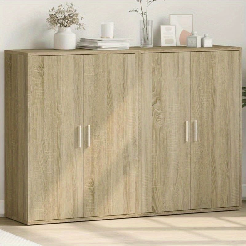 Sideboards (2pcs). Sonoma oak, 60 x 31 x 84cm. This storage cabinet offers ample storage space for neatly storing various items and keeping your room organized.