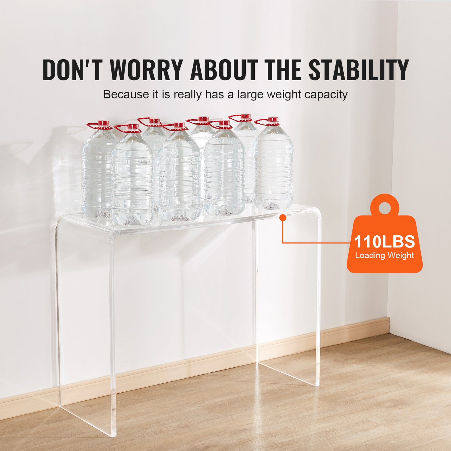 Acryl Sidetable – Bijzettafel – Console Tafel – Haltafel – Transparante Tafel – 96,4x38,1x74 cm – 20 mm Dik Acryl & Nooit Montage Nodig