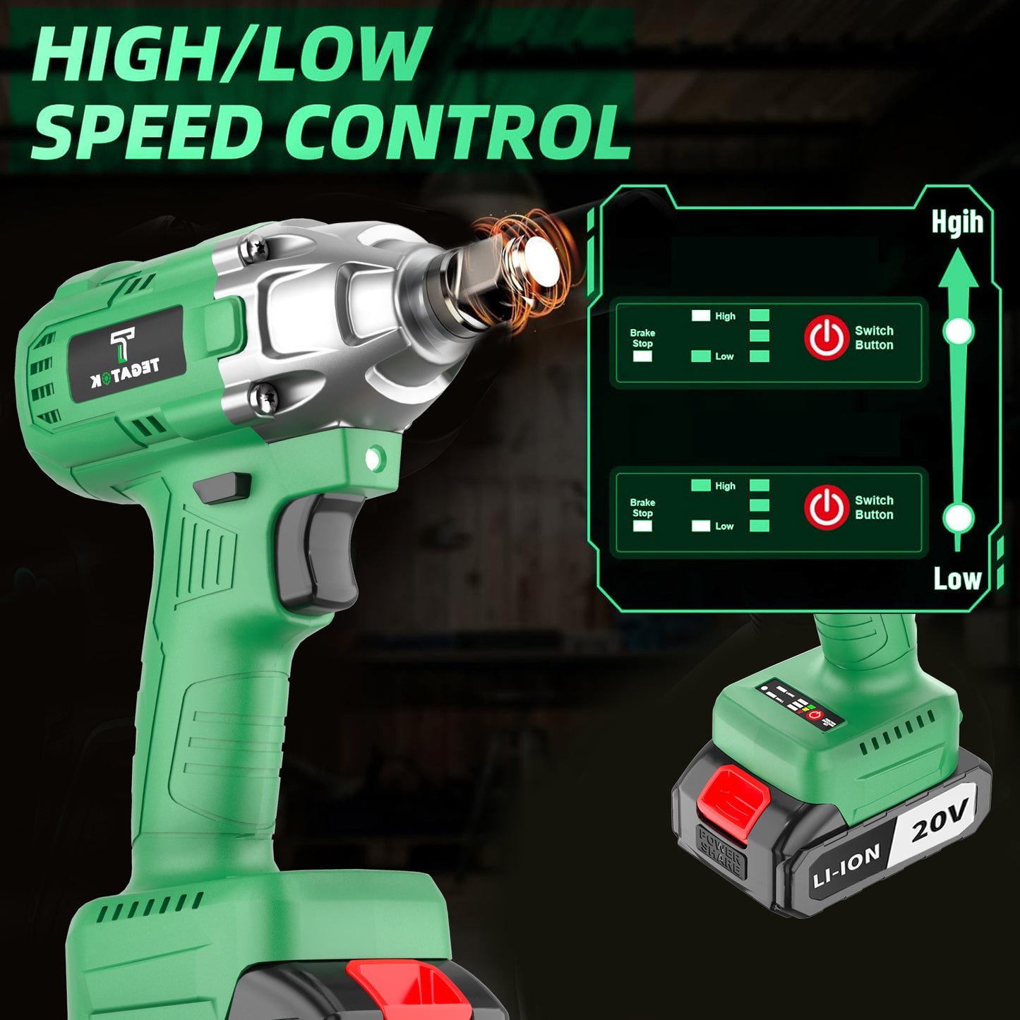 Accuboormachine – Slagschroevendraaier – Impact Schroevendraaier – Elektrische Momentsleutel – Draadloze Momentsleutel – 20V Brushless Motor – Snellader + Steeksleutelset & Tas