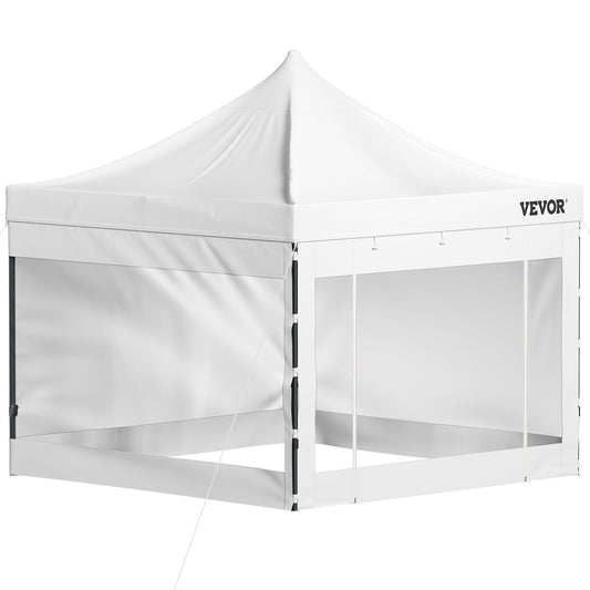 Pop-up Partytent – Partytent – Tuinkar Tent – Evenemententent – Markttent – 10 x 10 ft – Weerbestendig Polyester Dak – Transparante PVC Zijwanden