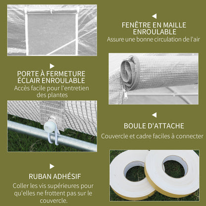 Tuinkas – Kassen – Serre – Groentekas – Tunnelkas – Wit – 600x300x200 cm – Gegalvaniseerd Metalen Frame – PE Doek 140 g/m²
