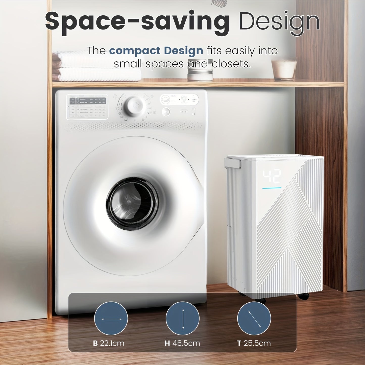 Luchtontvochtiger – Vochtvreter – Dehumidifier – Vochtverwijderaar – Wasdroger – 14L per Dag – Wi-Fi App Bedienbaar – Stil & Energiezuinig