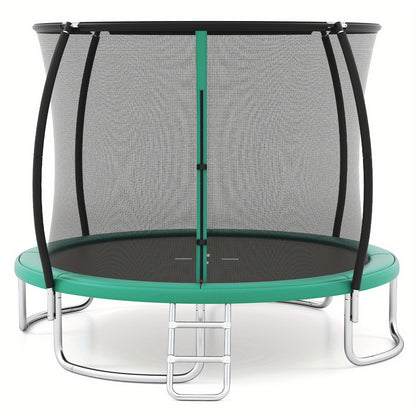Trampoline – Springkussen – Buitentrampoline – Springmat – Veiligheidstrampoline – Groen – Met Ladder – Veiligheidsnet – Gegalvaniseerd Stalen Frame – 42 Inch – Draagvermogen 90,7 kg
