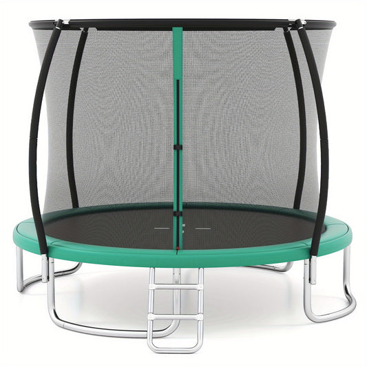 Trampoline – Springkussen – Buitentrampoline – Springmat – Veiligheidstrampoline – Groen – Met Ladder – Veiligheidsnet – Gegalvaniseerd Stalen Frame – 42 Inch – Draagvermogen 90,7 kg