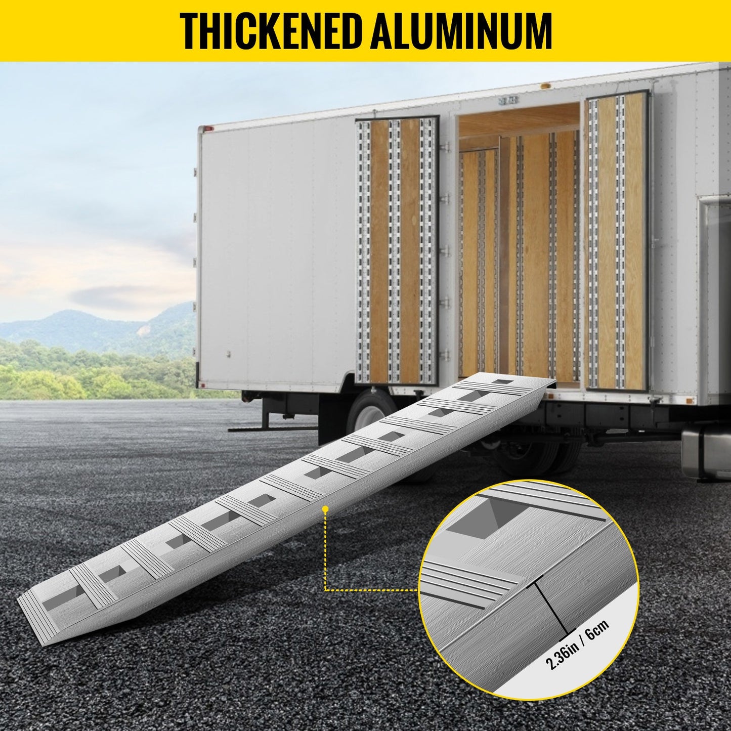 Aluminium Laadbruggen – Laadplanken – Oprijplaten – Laadrampen – Oprijplanken Set – 6000 lbs Draagkracht – Antislip Beavertail Haak