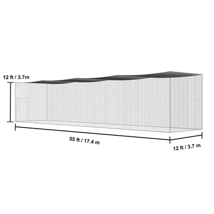 Baseballnet – Batting Cage Net – Trainingsnet – Honkbalnet – Softbalnet – Professioneel En Volledig Omsloten – 16,8x3,7x3,7 Meter – Duurzaam PE Materiaal Met Deur En Draagtas