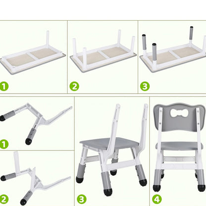 Kinderstoel – Kindertafel – Stoelenset – Kindermeubilair – Kleuterstoel – Verstelbare Hoogte – Duurzaam HDPE Kunststof