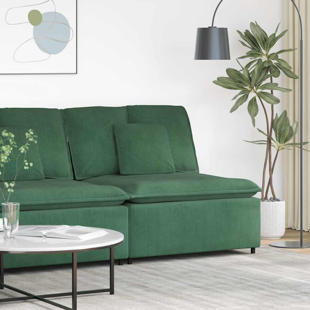 Modulaire Bank – Loungebank – Hoekbank – Zithoek – Bankstel – Donkergroen – Corduroy Stof – Stevig Metalen Frame