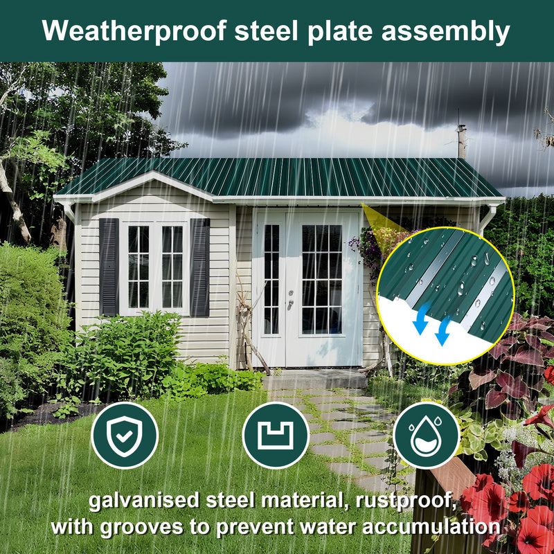 Dakplaten – Dakbedekking – Trapeziumplaten – Golfplaten – Dakpanelen – Gegalvaniseerd Staal – 129x46 cm – 0,25 mm Dik – Set van 24 – Groen