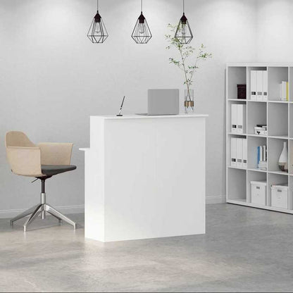 Balie – Receptiebalie – Ontvangstbalie – Kantoorbalie – Bureaubalie – Wit Houten Design – Compacte Afmetingen 100x50x103,5 cm