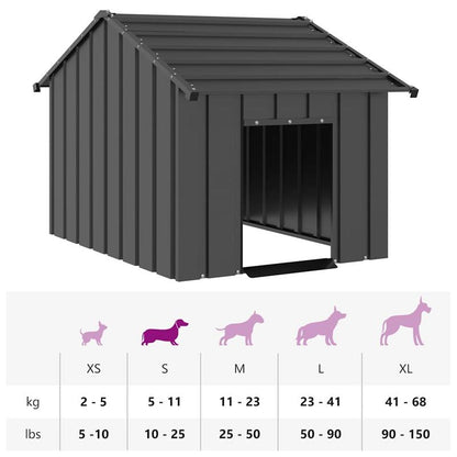 Hondenkooi – Hondenbench – Hondenhok – Hondenren – Buitenkooi – Gegalvaniseerd Staal – Groot 83x130x85 cm – Roestbestendig & Ventilerend - Zwart