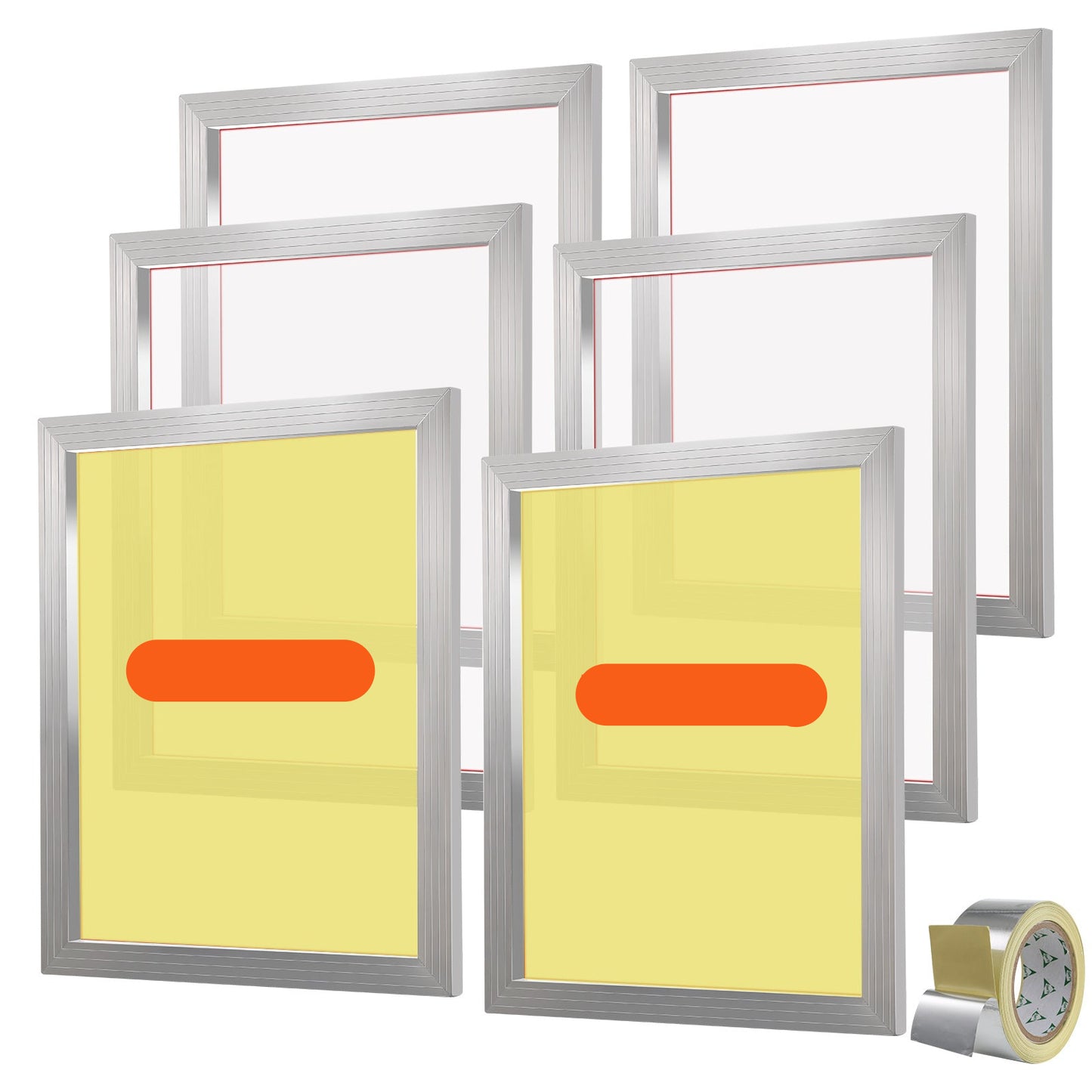Zeefdrukraam – Zeefdrukframe – Zeefdrukset – Zeefdrukkit – Zeefdrukframes – Aluminiumframe – 110 Mesh Nylon – 50,8 x 61 cm – 6 Stuks