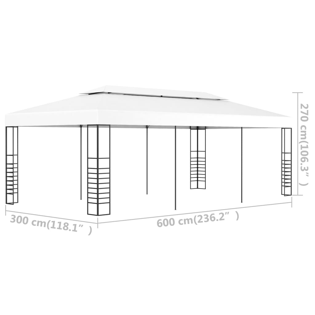 Tuinscherm – Balkonscherm – Privacyscherm – Windscherm – Kunsthaag – 3 x 6 Meter – Stalen Frame & Waterafstotend Polyester Dak