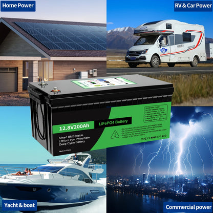 12V 200Ah LiFePO4 Accu – Lithium Accu – Loodaccu Vervanger – Energieopslag Batterij – Langdurig Gebruik – 8000+ Laadcycli – Battery Management Systeem
