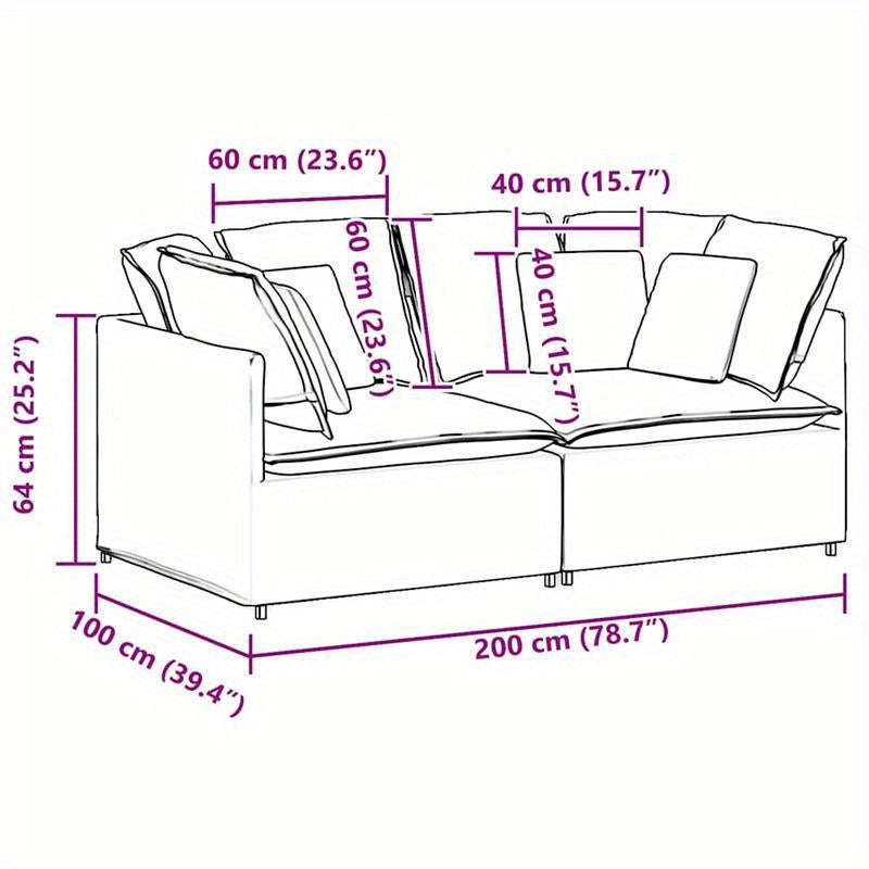 Modulaire Bank – Hoekbank – Zitbank – Modulair Sofa – Bankstel – Donkergrijs Corduroy – Stevige Houten Basis – Losse Kussens