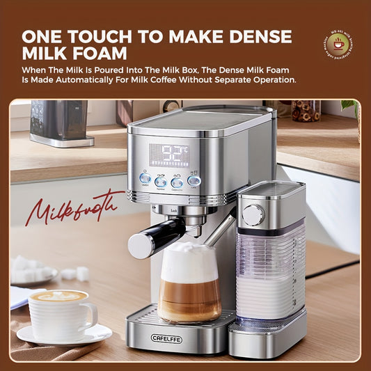 CAFELFFE MK801 Semi-Automatic Espresso Machine, Featuring An Automatic Milk Frothing System For One-touch Preparation. Equipped With 20 Bar High Pressure, Self-cleaning Function, Digital Display, And Temperature Control. Idea
