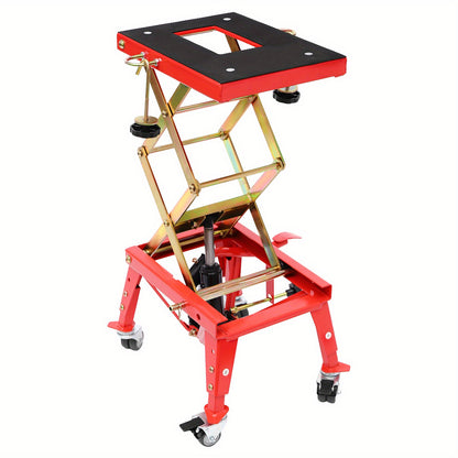 Hydraulische Motorlift – Motorfiets Lifter – Motor Platform Lift – Motor Lift Stand – Motorfiets Elevator – 158 KG Draagvermogen – Verstelbare Hoogte 30-80 cm – Rood