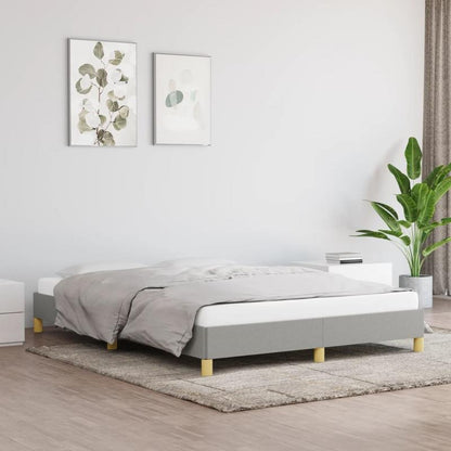 Modern Minimalist Bed Frame - Light Grey/White, Sturdy Wooden Platform Bed with Easy Assembly, No Box Spring Needed, Space-Saving Design for Small Rooms - Ideal for Apartments, Dorms, Guest Rooms - Mattress Not Included, Dorm